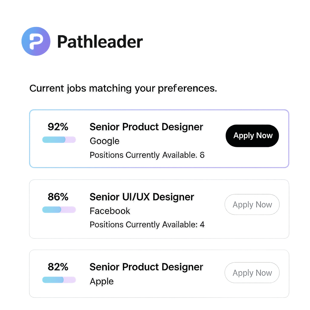 Job matching feature showing personalized job recommendations